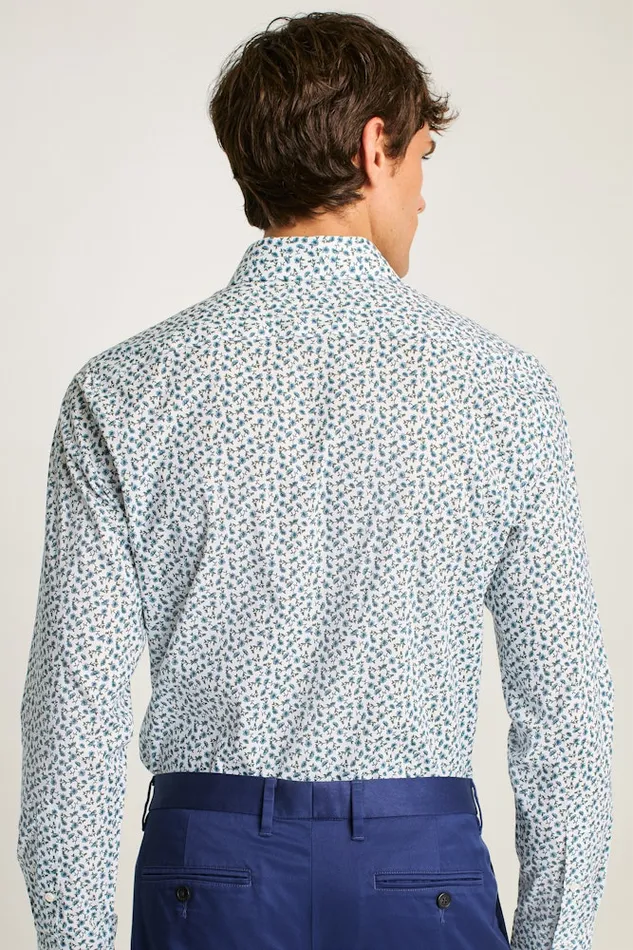 Men Bonobos Business Casual Shirts Sophisticated and Comfy Bonobos Jetsetter Stretch Dress Shirt Blue Martin Floral
