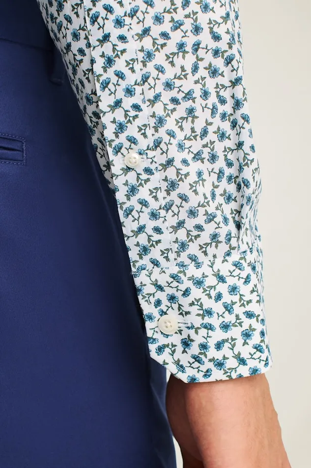 Men Bonobos Business Casual Shirts Sophisticated and Comfy Bonobos Jetsetter Stretch Dress Shirt Blue Martin Floral