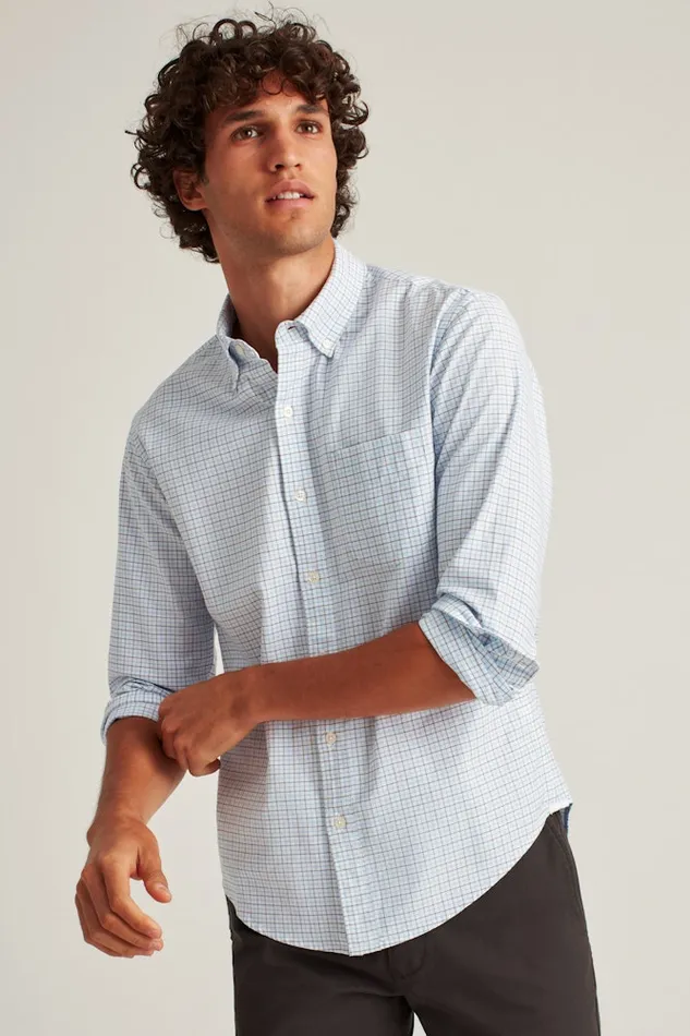 Men Bonobos Casual Shirts Everyday Oxford Shirt Classic Oxford Button Down Blue Nickel Check