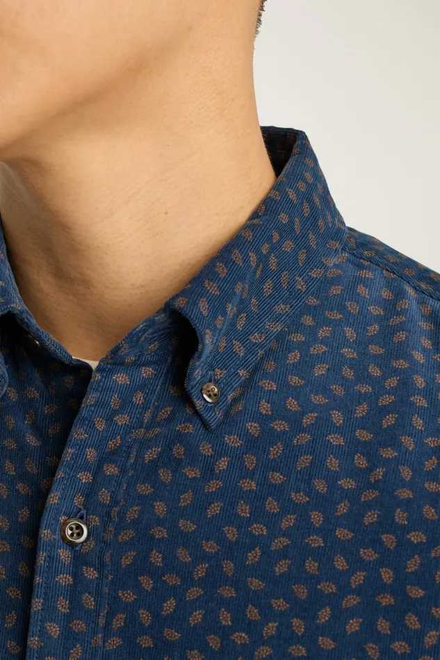 Men Bonobos Casual Shirts The Stretch Cord Shirt Navy Cashel Geo