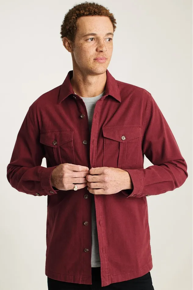 Men Bonobos Flannels and Shirt Jackets Moleskin Overshirt Heather Mahogany Men Bonobos Flannels and Shirt Jackets Moleskin Overshirt Heather Mahogany