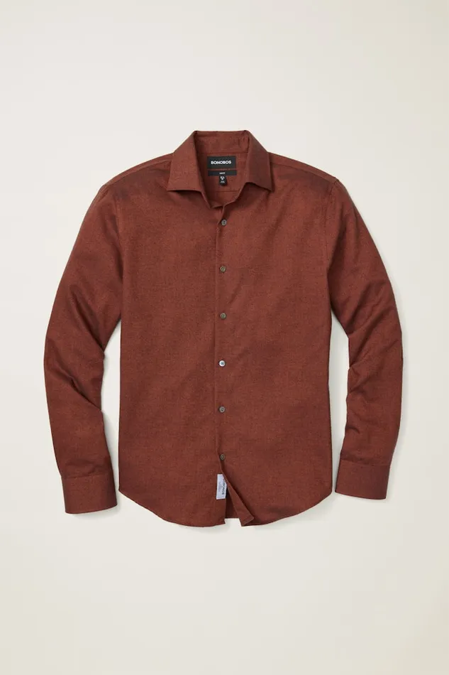 Men Bonobos Formal Dress Shirts Jetsetter Premium Merino Dress Shirt Rust