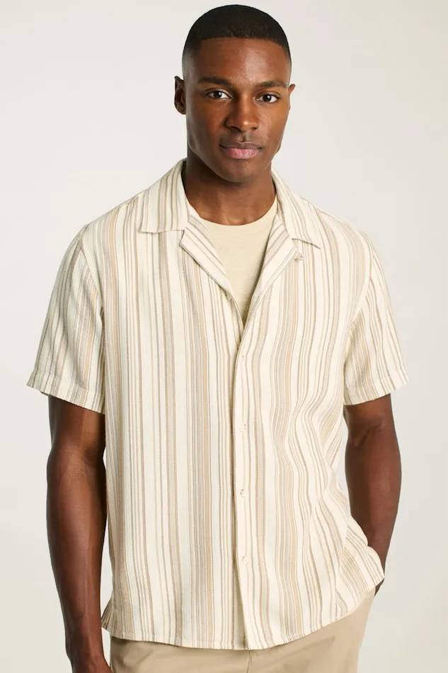 Men Bonobos Short Sleeve Shirts Riviera Cabana Shirt Ivory Stripe Men Bonobos Short Sleeve Shirts Riviera Cabana Shirt Ivory Stripe