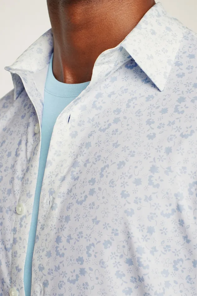 Men Bonobos Short Sleeve Shirts Tech Short Sleeve Shirt White Weekend Floral