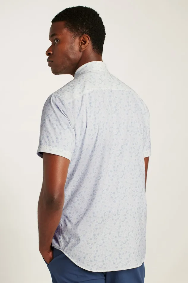 Men Bonobos Short Sleeve Shirts Tech Short Sleeve Shirt White Weekend Floral