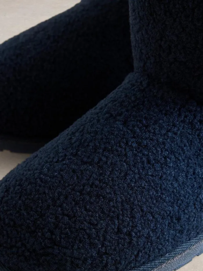 Men Borg Slipper Boots Navy Multi White Stuff Loungewear Men Borg Slipper Boots Navy Multi White Stuff Loungewear