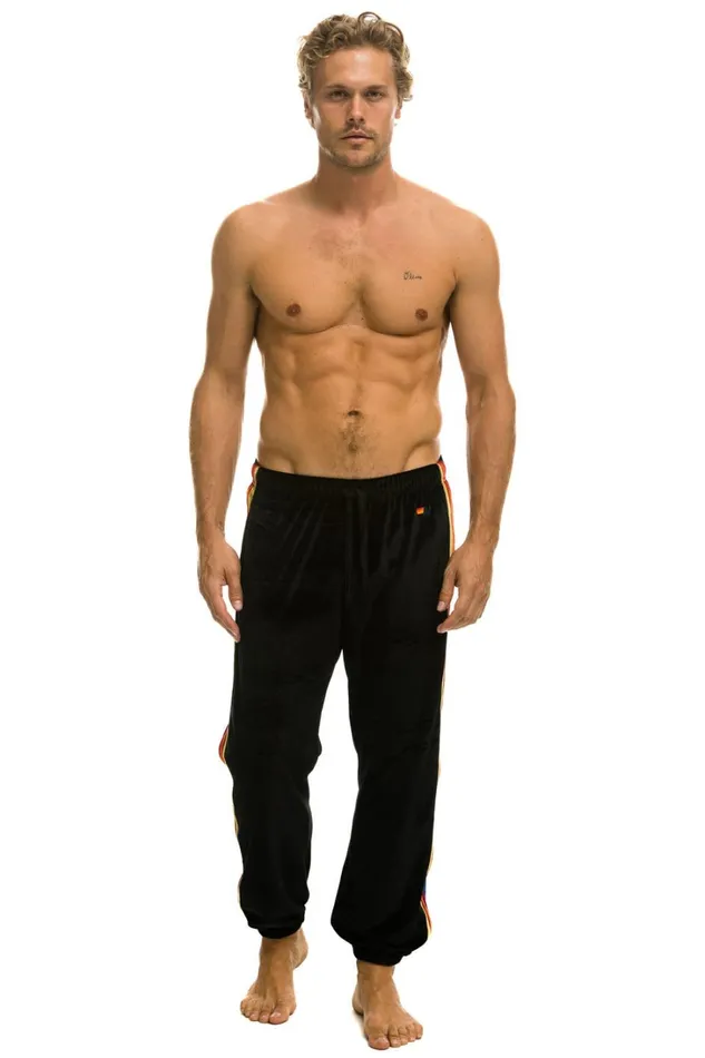 Men Bottoms Aviator Nation CLASSIC VELVET SWEATPANTS 8211 BLACK Men Bottoms Aviator Nation CLASSIC VELVET SWEATPANTS 8211 BLACK