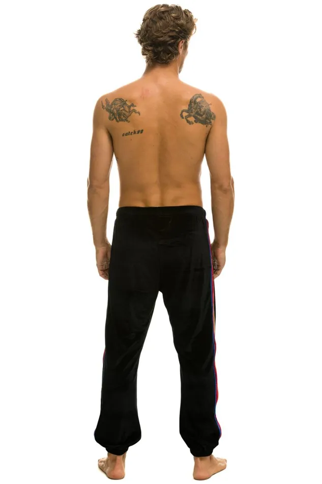 Men Bottoms Aviator Nation CLASSIC VELVET SWEATPANTS 8211 BLACK Men Bottoms Aviator Nation CLASSIC VELVET SWEATPANTS 8211 BLACK