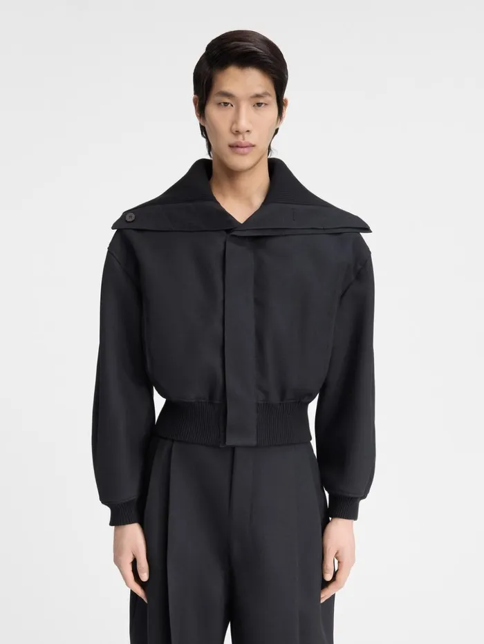 Men Coats and Jackets JACQUEMUS The Bordo Bomber Jacket Black Men Coats and Jackets JACQUEMUS The Bordo Bomber Jacket Black