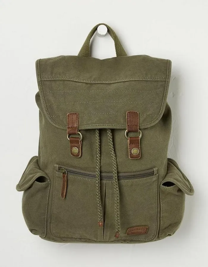 Men FatFace Bags and Wallets Barton Canvas Dispatch Rucksack Khaki Green