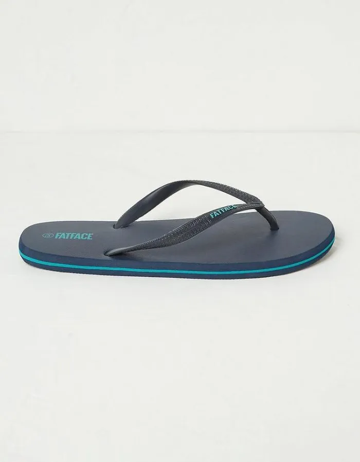 Men FatFace Vacation Shop Henley Flip Flops Navy