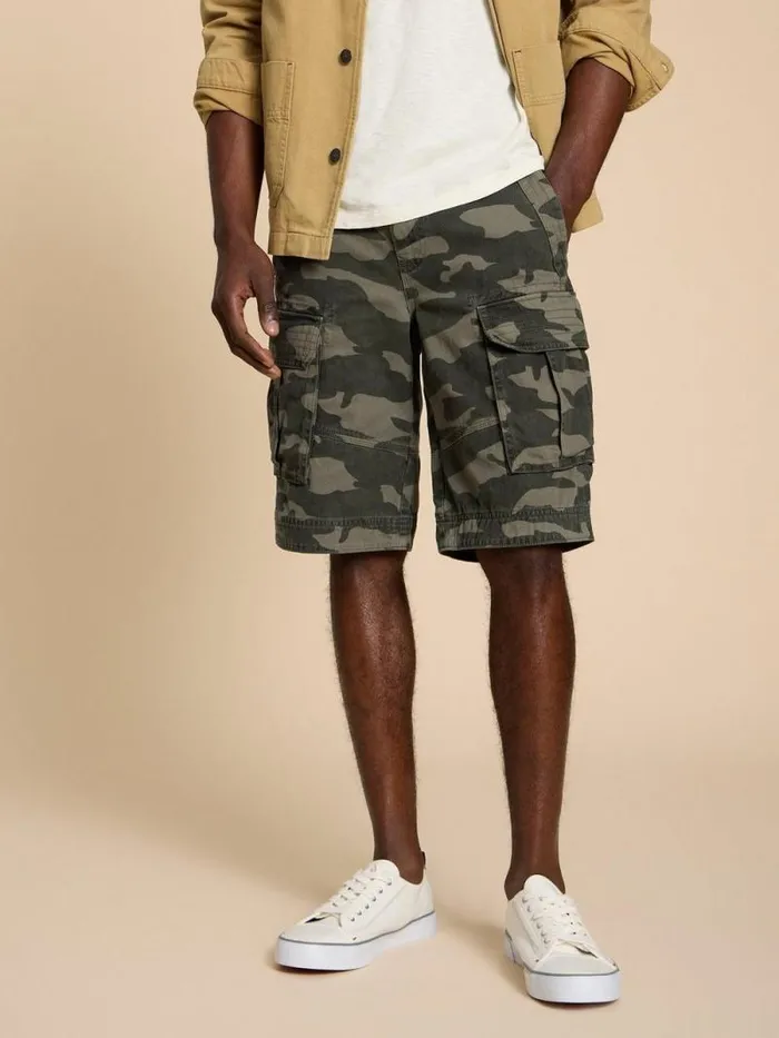 Men Halsall Organic Cargo Short Green Multi White Stuff Shorts Men Halsall Organic Cargo Short Green Multi White Stuff Shorts