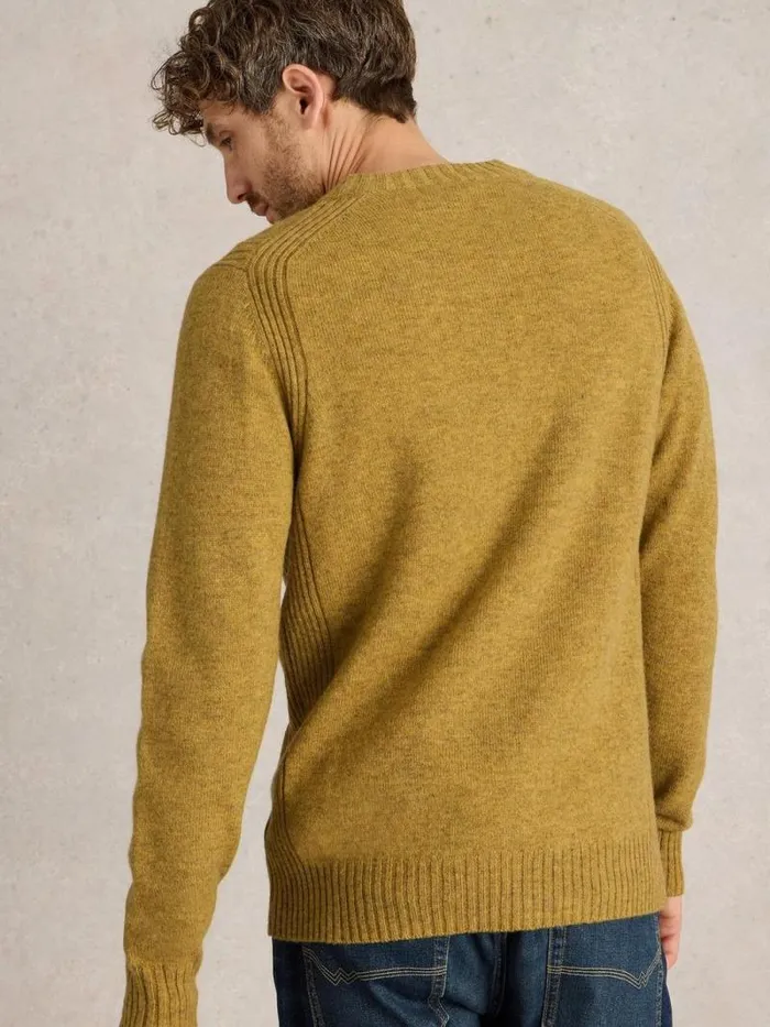 Men Lambswool Henley Dark Yellow White Stuff Knitwear Men Lambswool Henley Dark Yellow White Stuff Knitwear