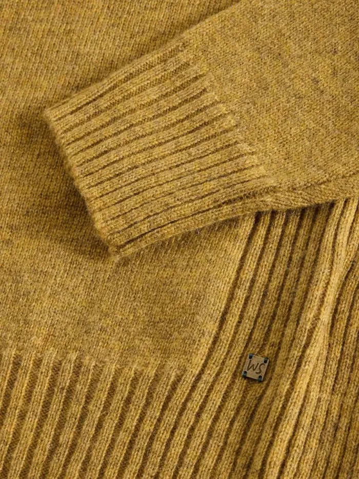 Men Lambswool Henley Dark Yellow White Stuff Knitwear Men Lambswool Henley Dark Yellow White Stuff Knitwear