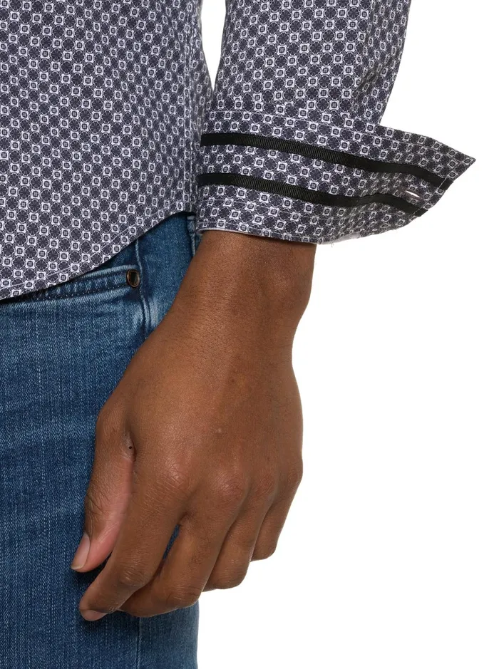 Men Long Sleeve Button Down Shirts Robert Graham BARESE LONG SLEEVE BUTTON DOWN SHIRT Grey
