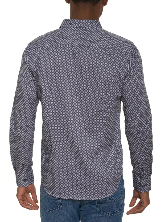 Men Long Sleeve Button Down Shirts Robert Graham BARESE LONG SLEEVE BUTTON DOWN SHIRT Grey