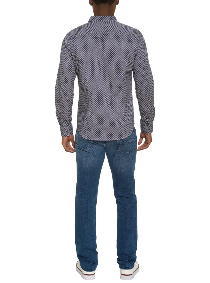 Men Long Sleeve Button Down Shirts Robert Graham BARESE LONG SLEEVE BUTTON DOWN SHIRT Grey