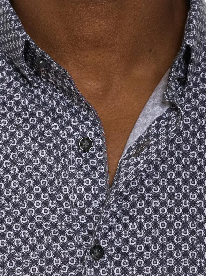 Men Long Sleeve Button Down Shirts Robert Graham BARESE LONG SLEEVE BUTTON DOWN SHIRT Grey