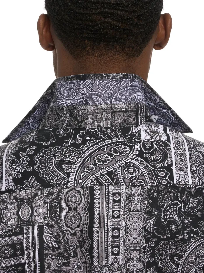 Men Long Sleeve Button Down Shirts Robert Graham LOCARNO LONG SLEEVE BUTTON DOWN SHIRT Black