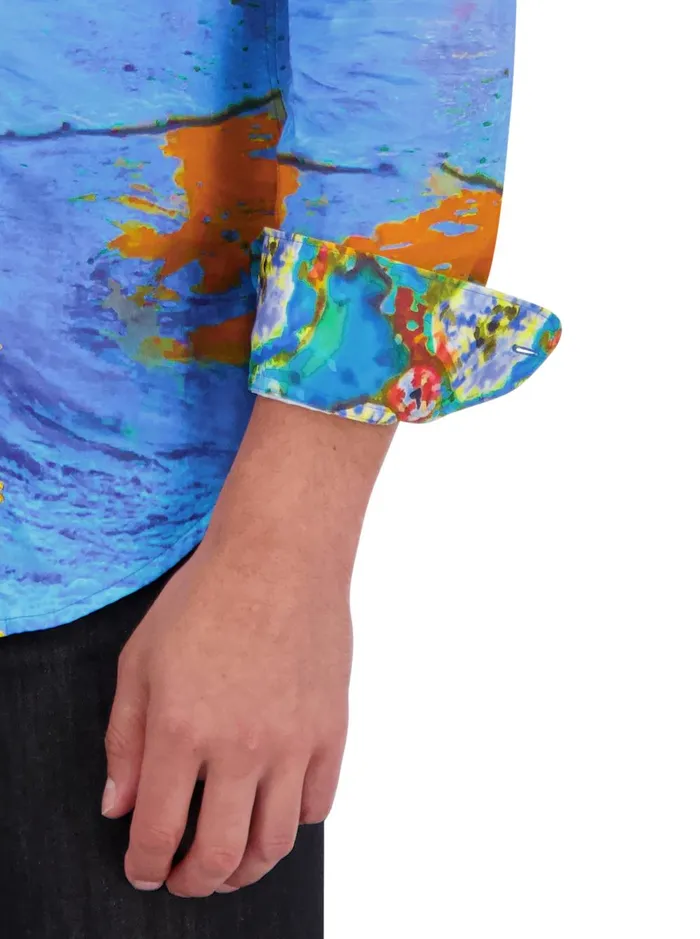 Men Long Sleeve Button Down Shirts Robert Graham SUNSET AT SEA LONG SLEEVE BUTTON DOWN SHIRT Blue