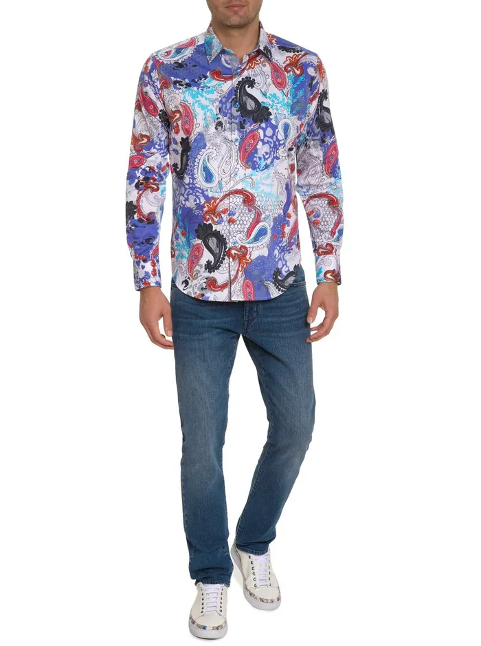 Men Long Sleeve Button Down Shirts Robert Graham WINGATE LONG SLEEVE BUTTON DOWN SHIRT Multi