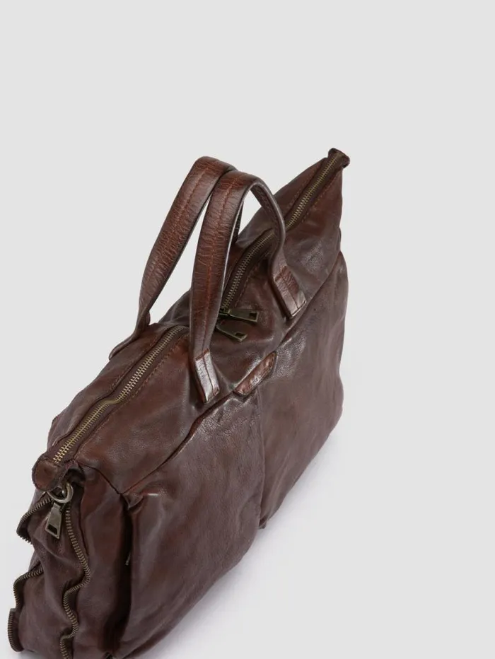Men Officine Creative Accessories HELMET 046 Brown Leather Briefcase Men Officine Creative Accessories HELMET 046 Brown Leather Briefcase