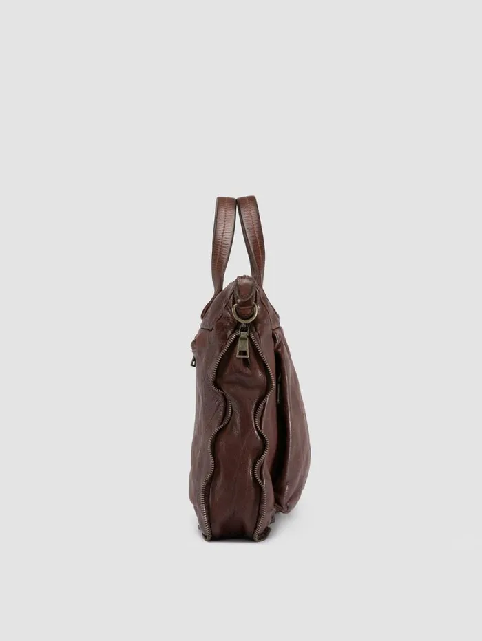 Men Officine Creative Accessories HELMET 046 Brown Leather Briefcase Men Officine Creative Accessories HELMET 046 Brown Leather Briefcase