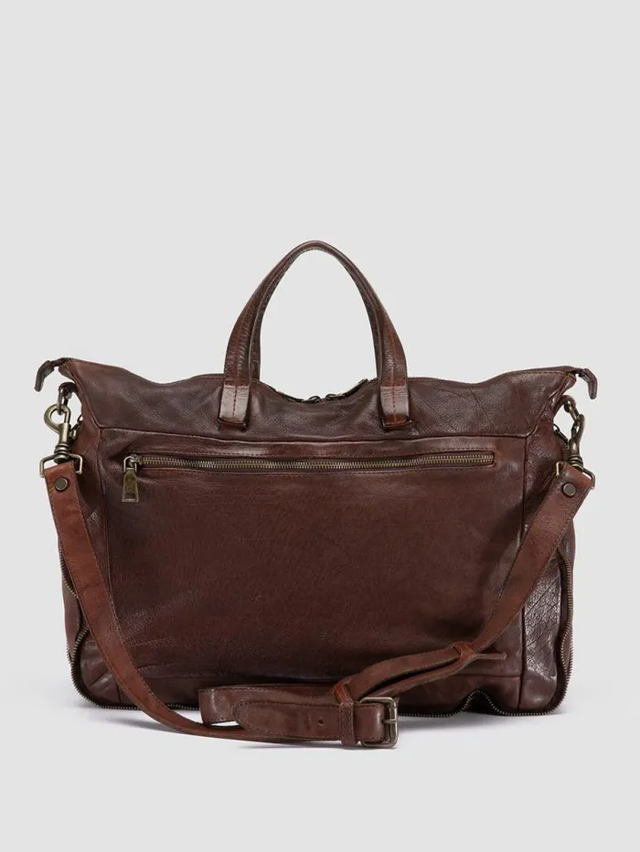 Men Officine Creative Accessories HELMET 046 Brown Leather Briefcase Men Officine Creative Accessories HELMET 046 Brown Leather Briefcase