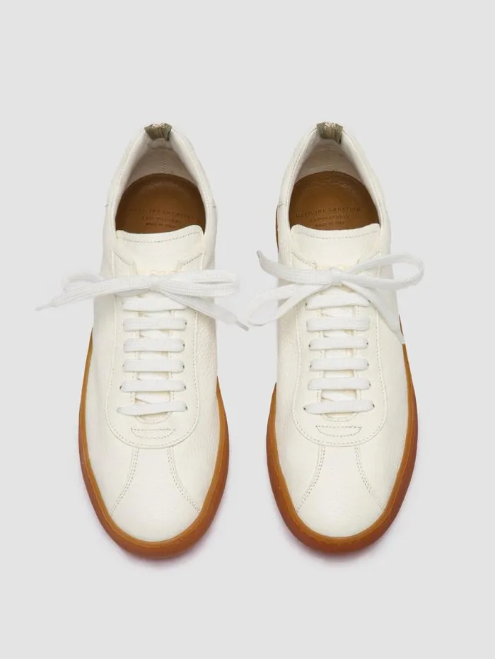 Men Officine Creative Footwear HALO 001 White Leather Low Top Sneakers Men Officine Creative Footwear HALO 001 White Leather Low Top Sneakers
