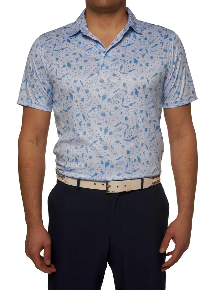 Men Polos and TShirts Robert Graham ASTERIOD PERFORMANCE POLO Seafoam