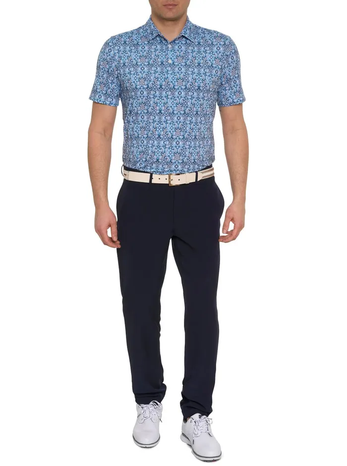 Men Polos and TShirts Robert Graham MEDALLION TILES PERFORMANCE POLO Navy