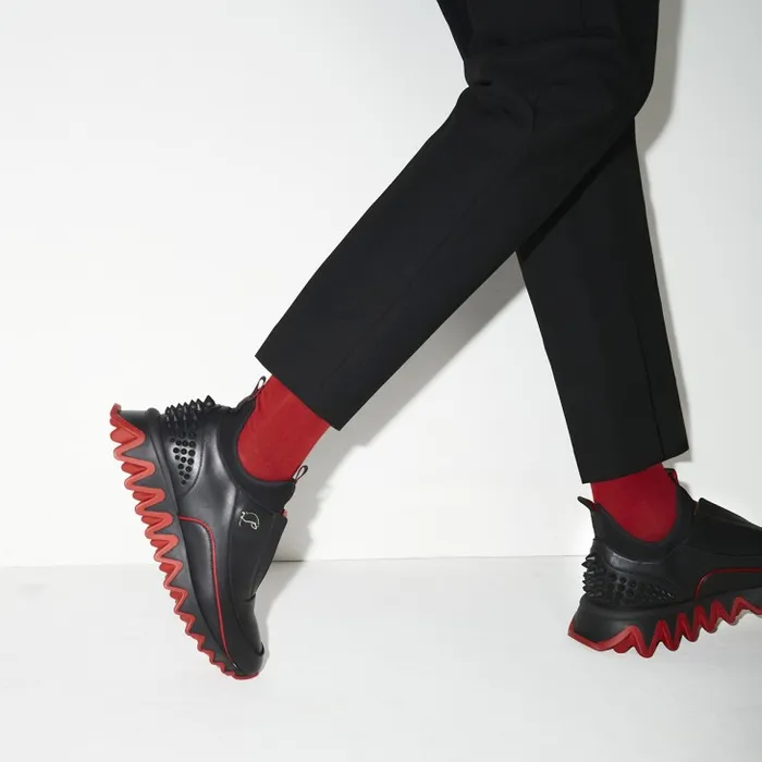 Men Sharkyloub SP Spikes Sneakers 8211 Calf Leather Neoprene And Spikes 8211 Black Christian Louboutin Sneakers Men Sharkyloub SP Spikes Sneakers 8211 Calf Leather Neoprene And Spikes 8211 Black Christian Louboutin Sneakers