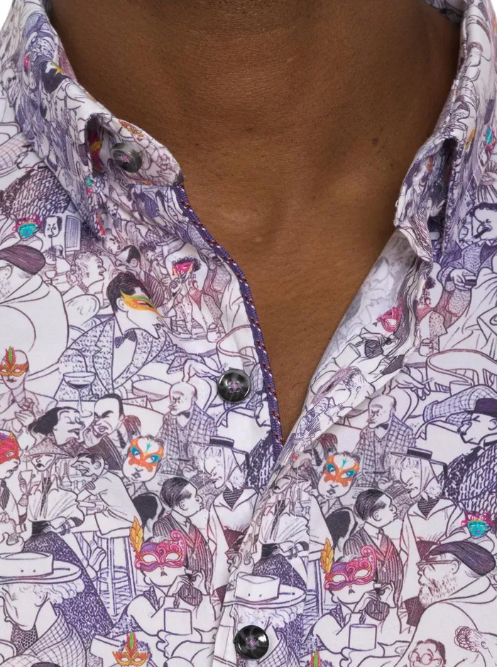 Men Short Sleeve Button Down Shirts Robert Graham MASQUERADE SHORT SLEEVE BUTTON DOWN SHIRT Multi