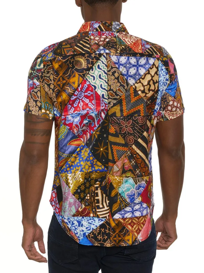 Men Short Sleeve Button Down Shirts Robert Graham OLIAN SHORT SLEEVE BUTTON DOWN SHIRT Multi