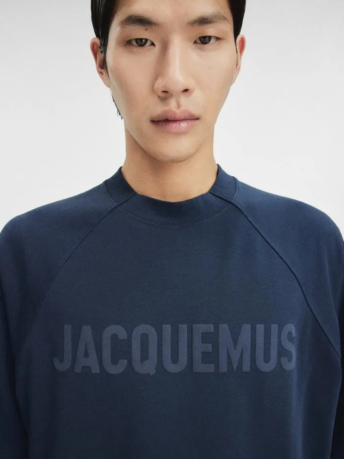 Men Tshirts JACQUEMUS The Typo Tshirt Dark Navy Men Tshirts JACQUEMUS The Typo Tshirt Dark Navy