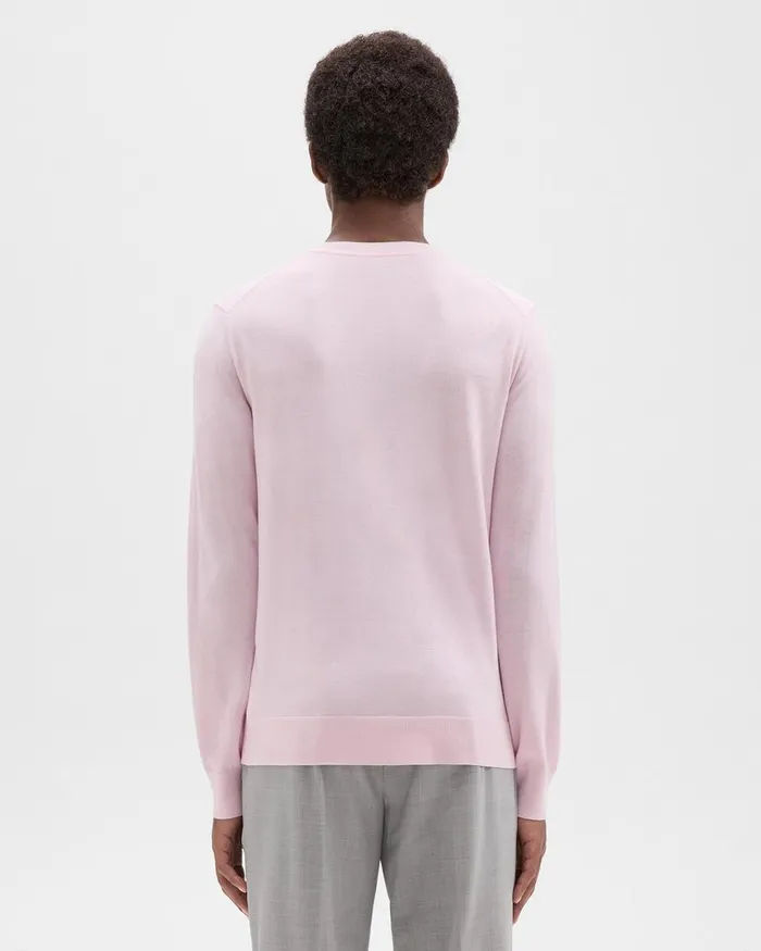 Men Theory Sweaters Cardigans Crewneck Sweater In Regal Wool Pale Pink