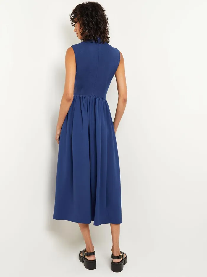 Misook Mixed Media FitandFlare Sleeveless Midi Dress Women Dresses Misook Mixed Media FitandFlare Sleeveless Midi Dress Women Dresses