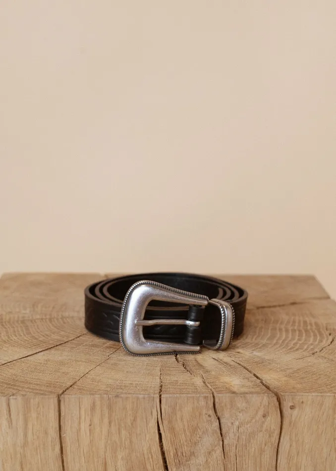 MOS MOSH MMEmbossed Vintage Belt Black Women Accessories