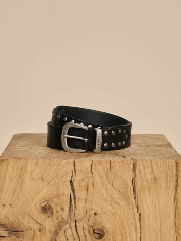 MOS MOSH MMStudded Leather Belt Black Women Accessories