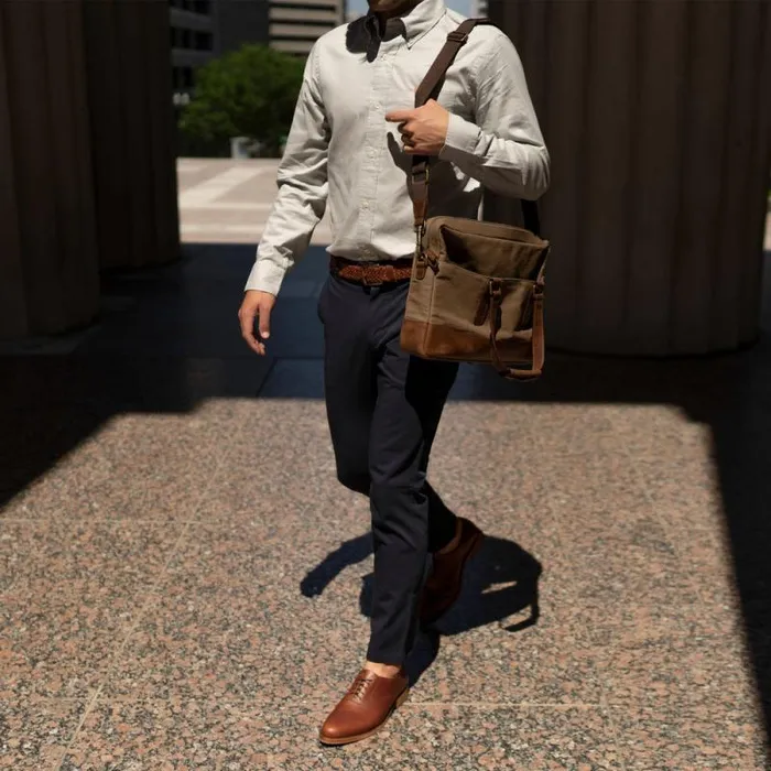 Nisolo Bags and Wallets Men Vincent Slim Briefcase Waxed Canvas Nisolo Bags and Wallets Men Vincent Slim Briefcase Waxed Canvas