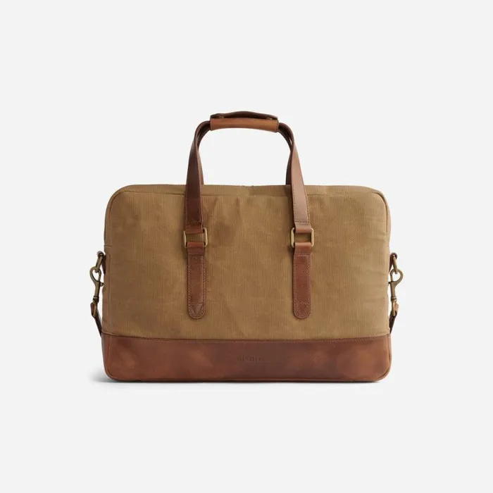 Nisolo Bags and Wallets Men Vincent Slim Briefcase Waxed Canvas Nisolo Bags and Wallets Men Vincent Slim Briefcase Waxed Canvas