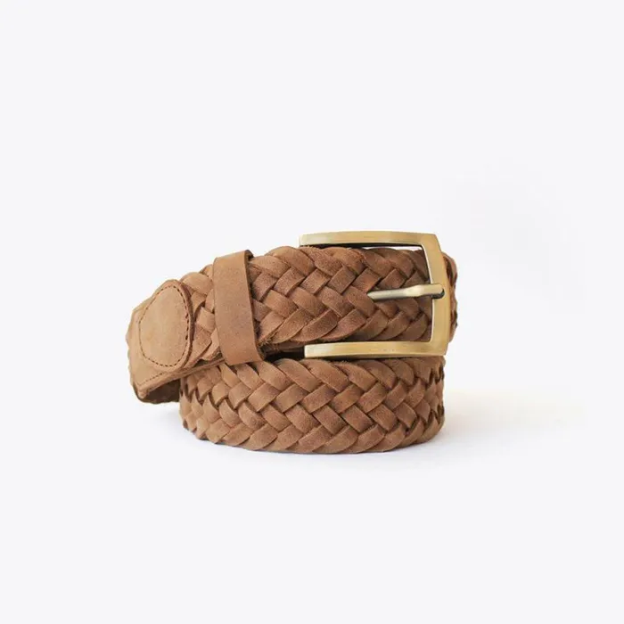 Nisolo Belts Men Teyo Woven Belt Tobacco