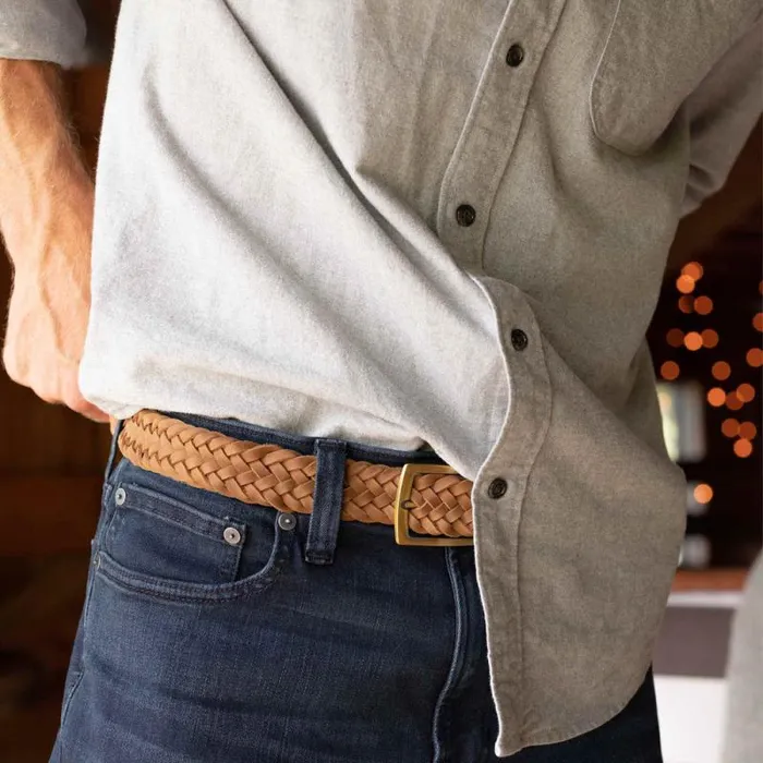 Nisolo Belts Men Teyo Woven Belt Tobacco Nisolo Belts Men Teyo Woven Belt Tobacco