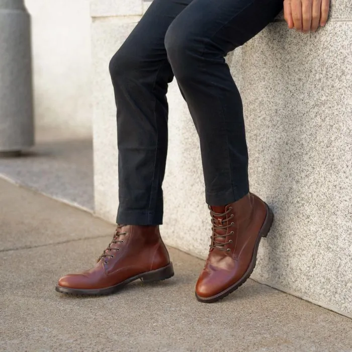 Nisolo Boots Men Martin AllWeather Boot Mahogany Nisolo Boots Men Martin AllWeather Boot Mahogany