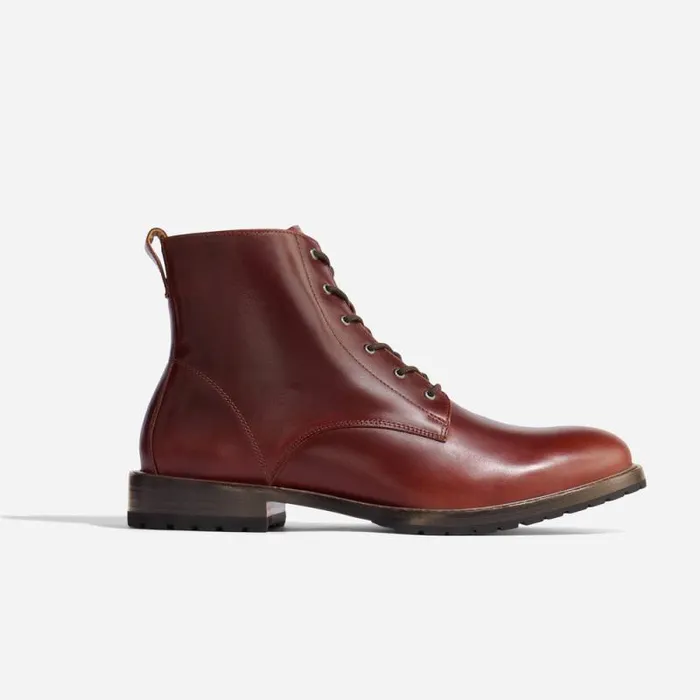 Nisolo Boots Men Martin AllWeather Boot Mahogany Nisolo Boots Men Martin AllWeather Boot Mahogany