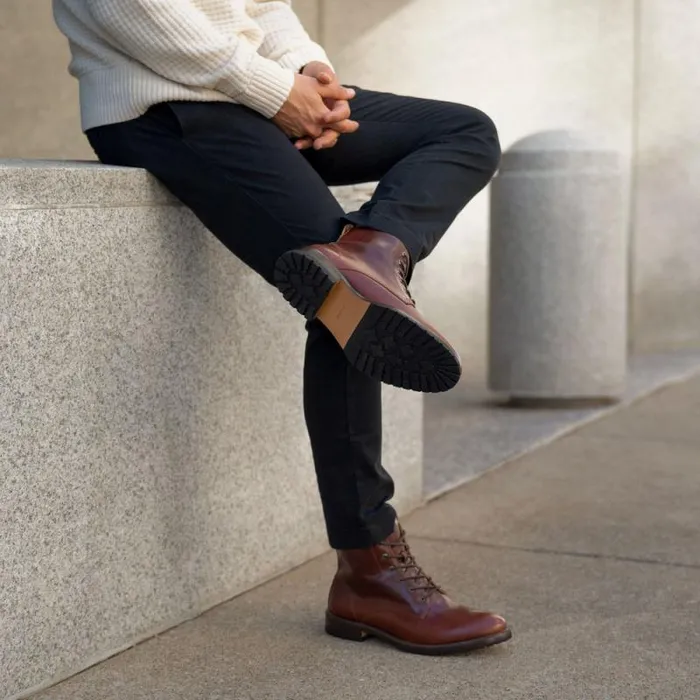 Nisolo Boots Men Martin AllWeather Boot Mahogany Nisolo Boots Men Martin AllWeather Boot Mahogany