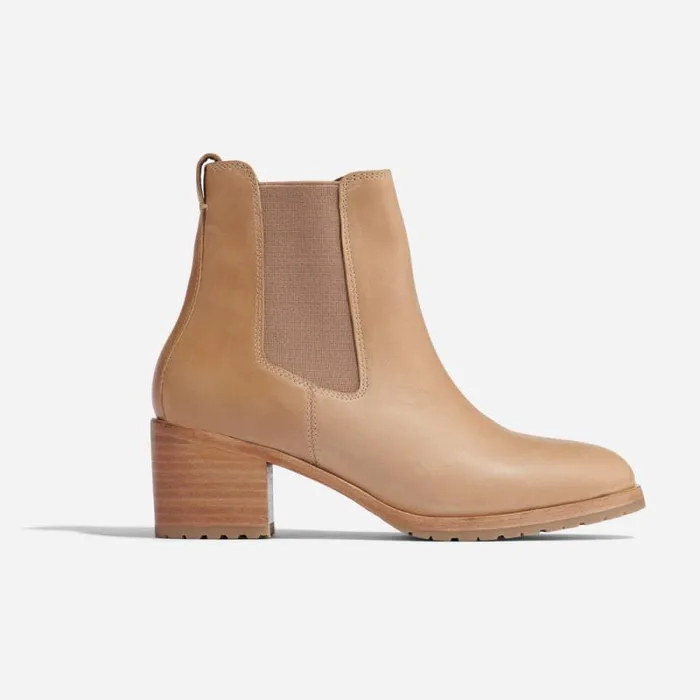 Nisolo Boots Women Ana GoTo Heeled Chelsea Boot Almond Nisolo Boots Women Ana GoTo Heeled Chelsea Boot Almond