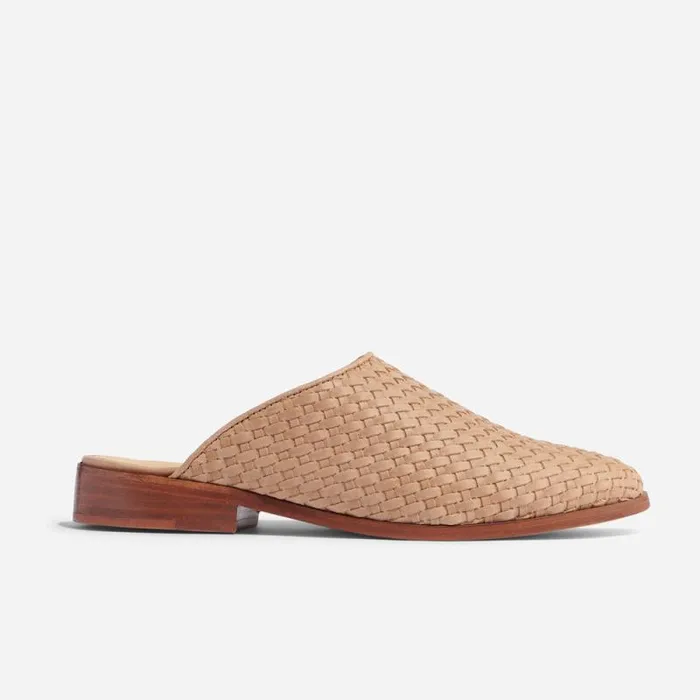 Nisolo Flats and Slip Ons Women Ama Woven Mule Woven Almond Nisolo Flats and Slip Ons Women Ama Woven Mule Woven Almond
