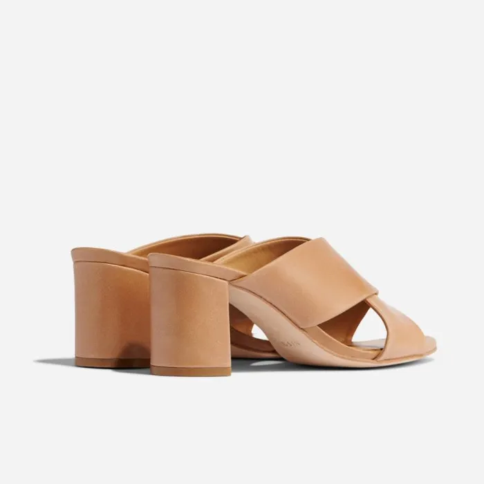 Nisolo Loafers and Mules Women Carina Cross Strap Mule Almond Nisolo Loafers and Mules Women Carina Cross Strap Mule Almond