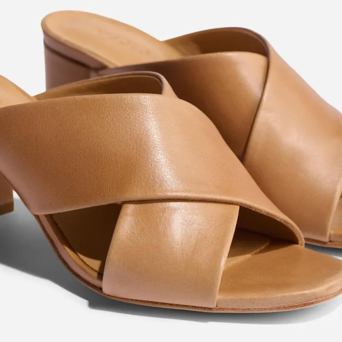 Nisolo Loafers and Mules Women Carina Cross Strap Mule Almond Nisolo Loafers and Mules Women Carina Cross Strap Mule Almond